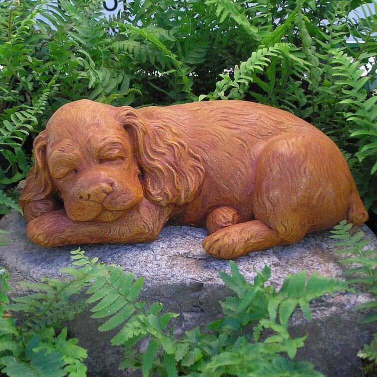 sleeping puppy statue